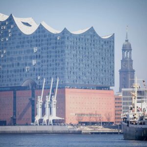 Hamburg Bleichen Sicht auf den Hafen